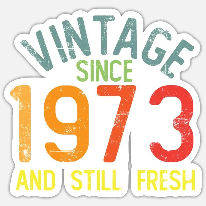 Millésime 1973 - Sticker taille S (10 x 10 cm) - blanc mat