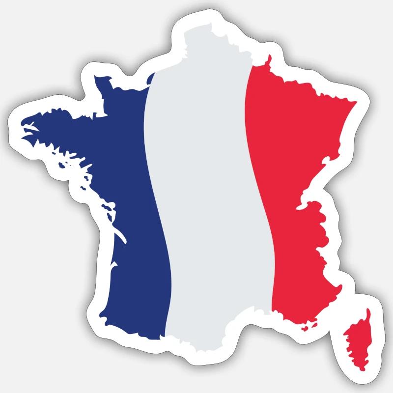 France Map - Sticker size S (10 x 10 cm) - white matte