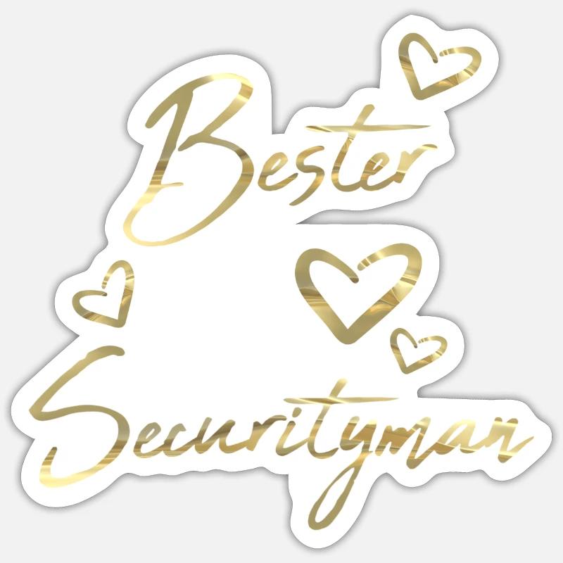 Bester Securityman - Sticker Größe S (10 x 10 cm) - Mattweiß