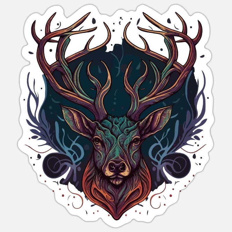Deer Bow Hunter - Sticker size S (10 x 10 cm) - white matte
