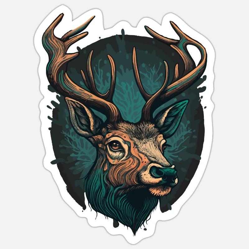 Chasseur de boucs - Sticker taille S (10 x 10 cm) - blanc mat