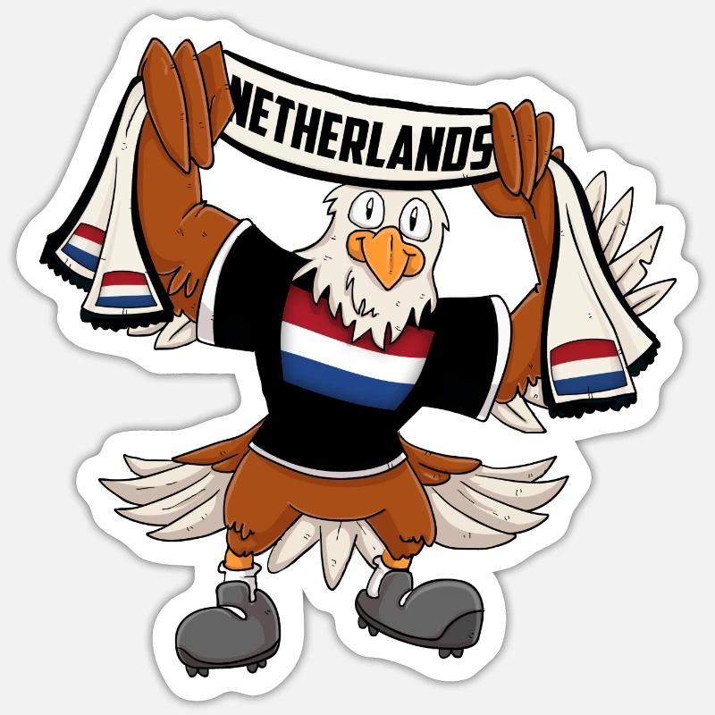 Aigle des Pays-Bas - Sticker taille S (10 x 10 cm) - blanc mat