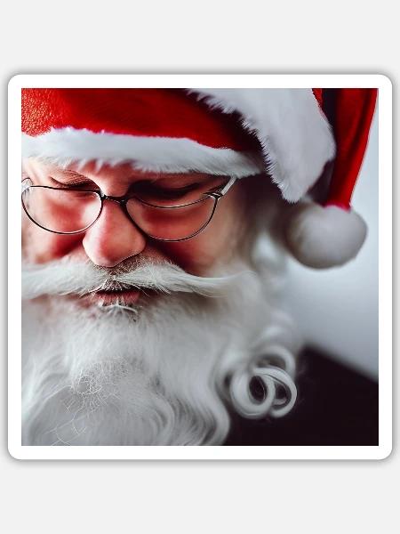 Weihnachtsmann - Sticker Größe S (10 x 10 cm) - Mattweiß