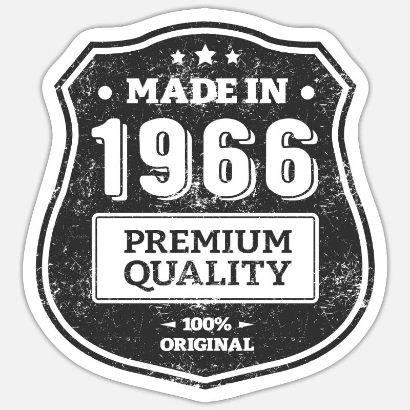 MADE IN 1966 - Sticker size S (10 x 10 cm) - white matte