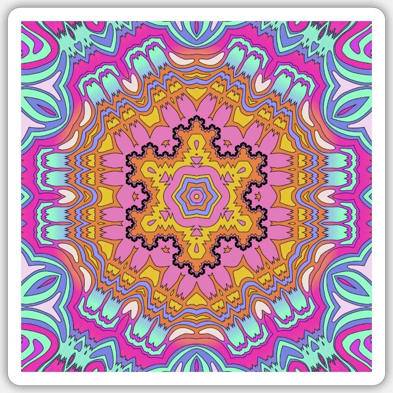 Fractale - Sticker taille S (10 x 10 cm) - blanc mat