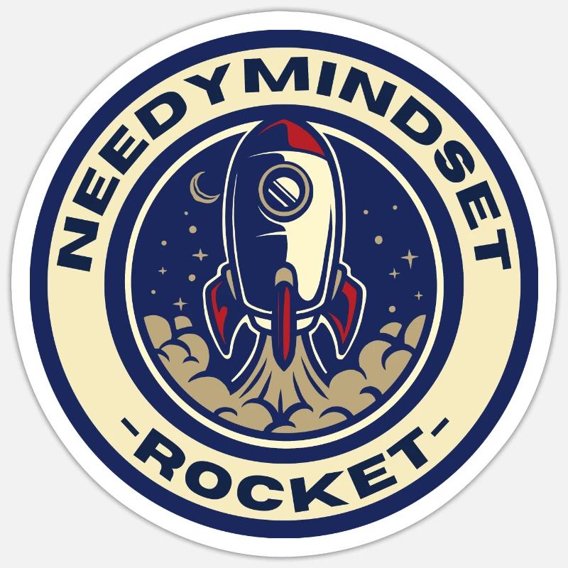 NeedyMindSet's Rocket - Sticker size S (10 x 10 cm) - white matte