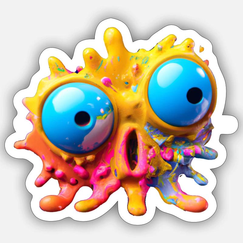 Monstre extraterrestre extraterrestre - Sticker taille S (10 x 10 cm) - blanc mat