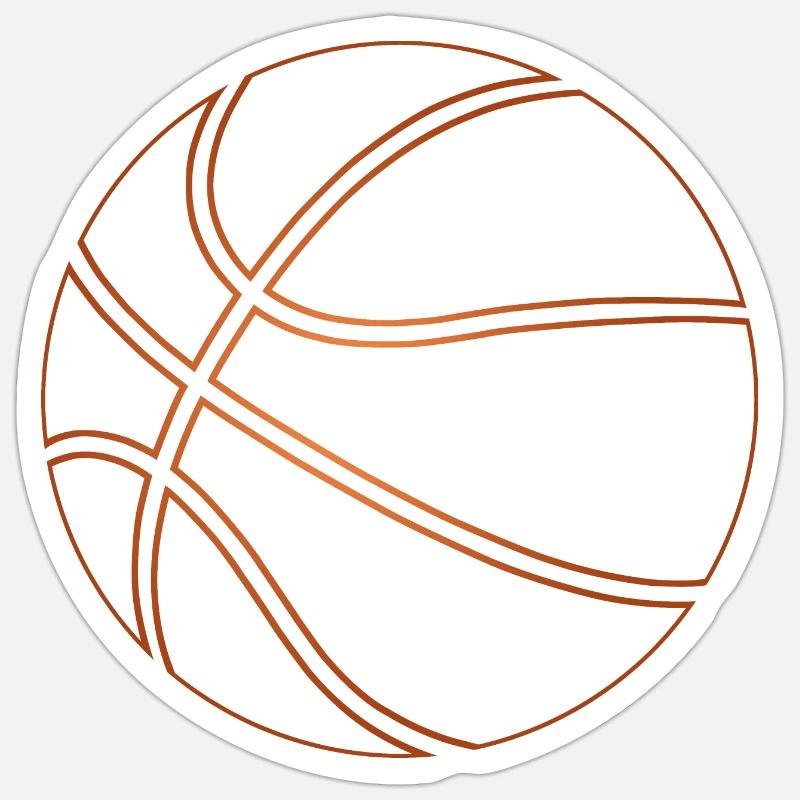 Basket-ball - Sticker taille S (10 x 10 cm) - blanc mat