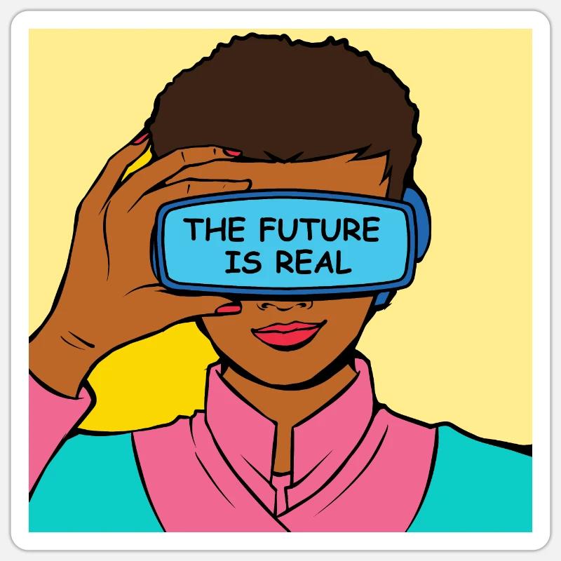 The future is Real VR Vision Sticker size S (10 x 10 cm)
