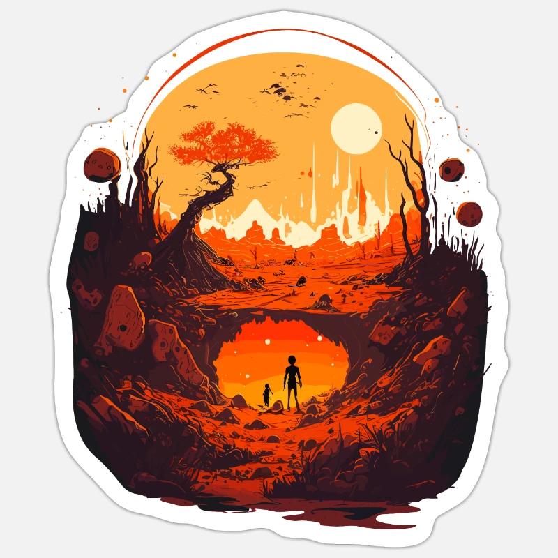 Créature extraterrestre - Sticker taille S (10 x 10 cm) - blanc mat