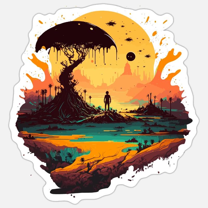 Fremde Gesellschaft - Sticker Größe S (10 x 10 cm) - Mattweiß