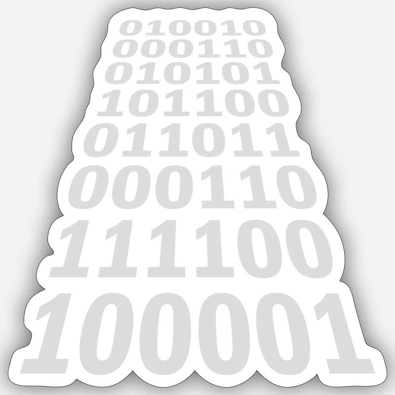 Binär Code Programm Sprache - Sticker Größe S (10 x 10 cm) - Mattweiß