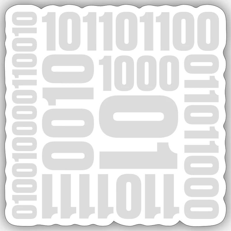 Binär Code Programm Sprache - Sticker Größe S (10 x 10 cm) - Mattweiß