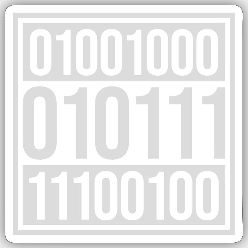 Binary Code Program Language - Sticker size S (10 x 10 cm) - white matte