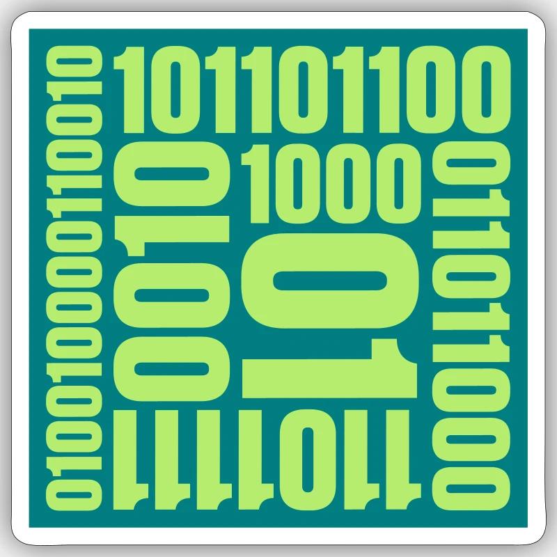Binary Code Program Language - Sticker size S (10 x 10 cm) - white matte