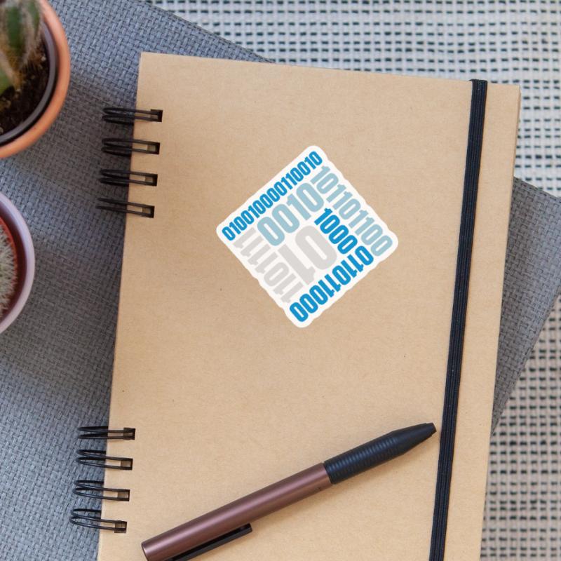 Langage de programme de code binaire Sticker taille S (10 x 10 cm)