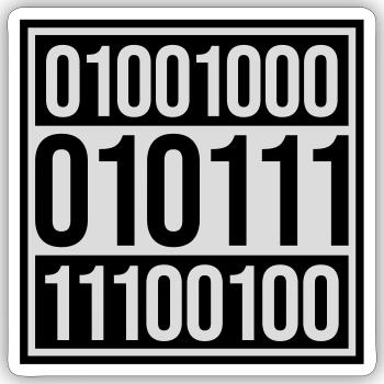 Langage de programme de code binaire - Sticker taille S (10 x 10 cm) - blanc mat - Devant