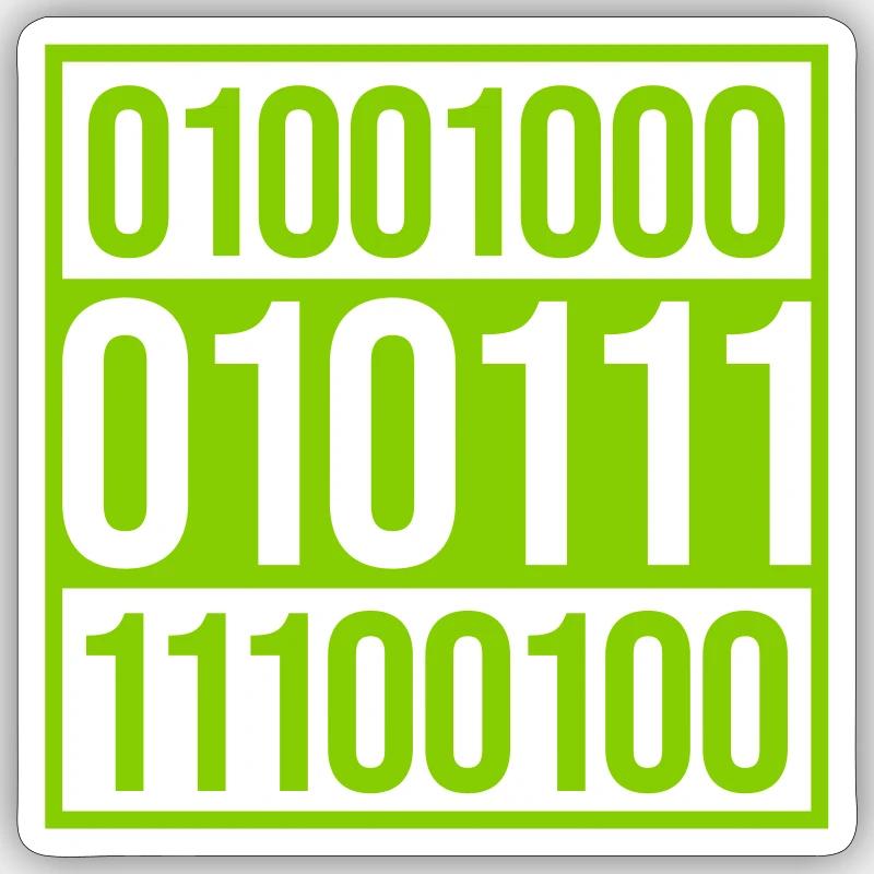 Binär Code Programm Sprache - Sticker Größe S (10 x 10 cm) - Mattweiß