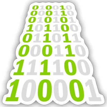 Langage de programme de code binaire - Sticker taille S (10 x 10 cm) - blanc mat - Devant