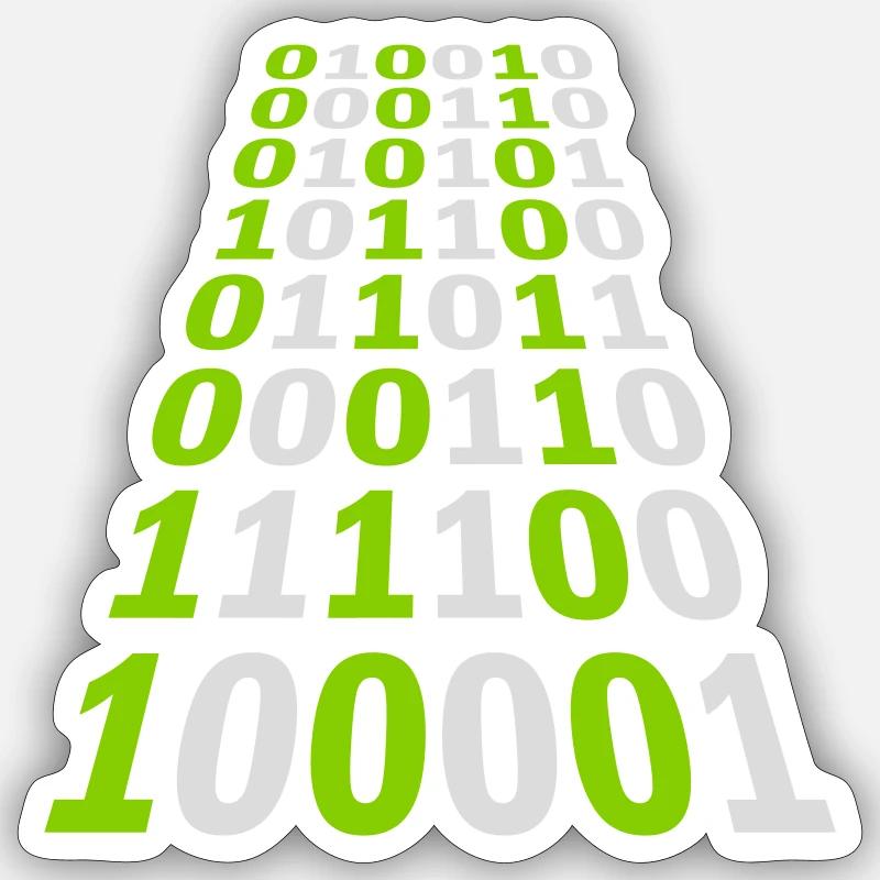 Binär Code Programm Sprache - Sticker Größe S (10 x 10 cm) - Mattweiß