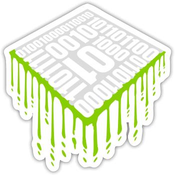 Langage de programme de code binaire - Sticker taille S (10 x 10 cm) - blanc mat - Devant