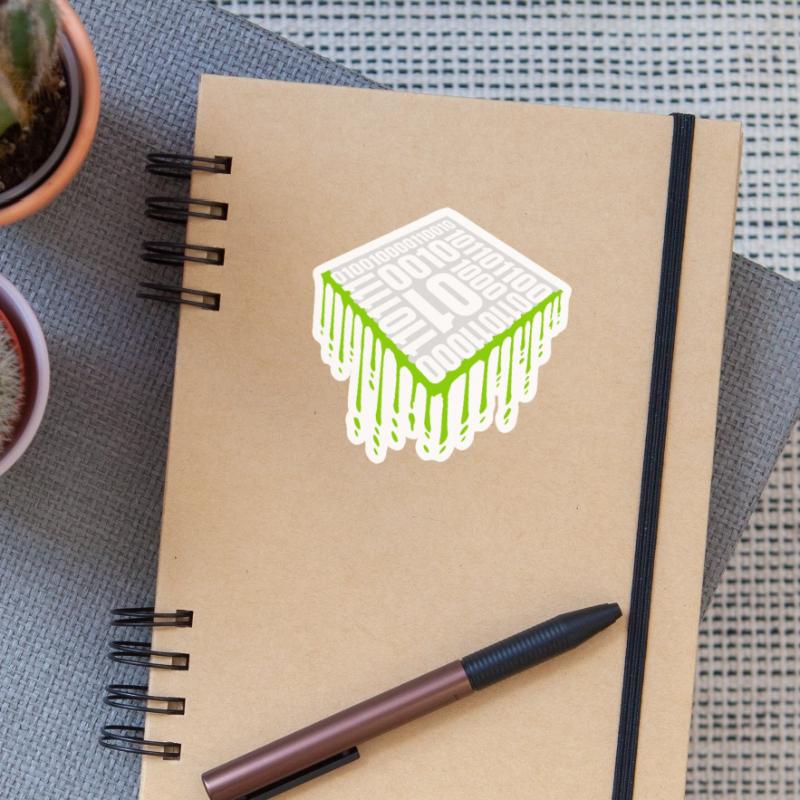 Langage de programme de code binaire Sticker taille S (10 x 10 cm)