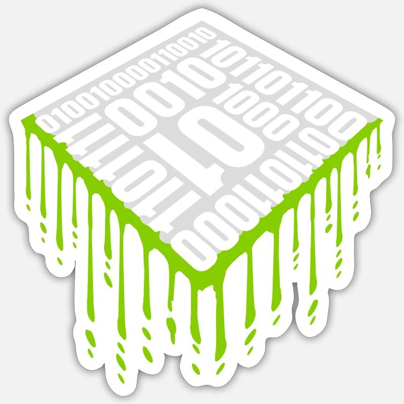 Binär Code Programm Sprache - Sticker Größe S (10 x 10 cm) - Mattweiß