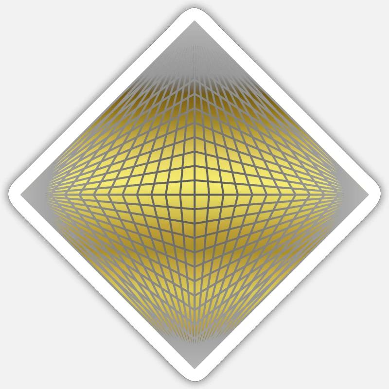 Pyramide 3D & octaèdre Sticker taille S (10 x 10 cm)
