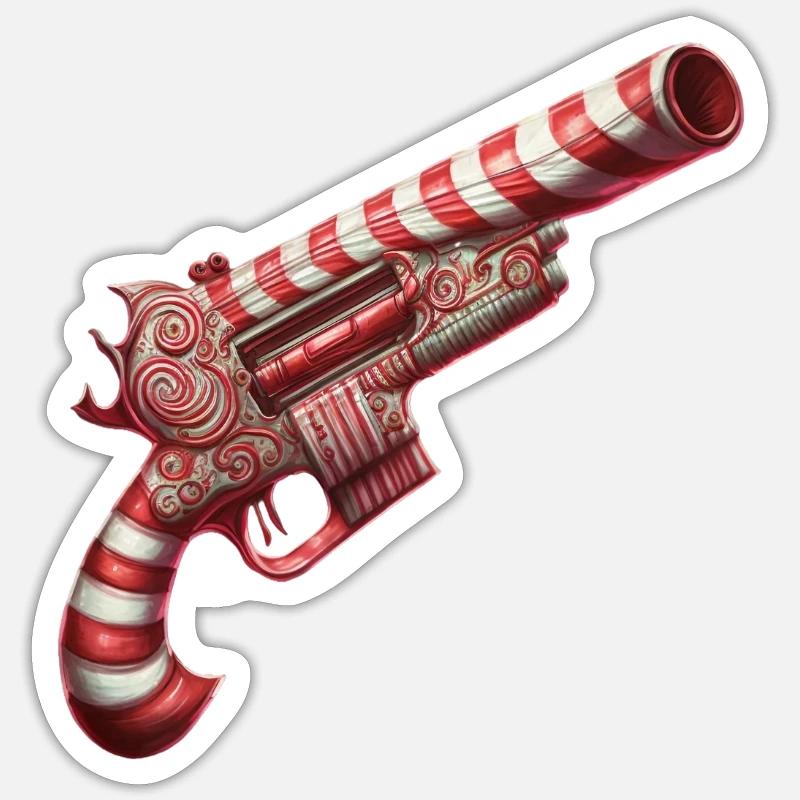 Candy Gun - Sticker taille S (10 x 10 cm) - blanc mat