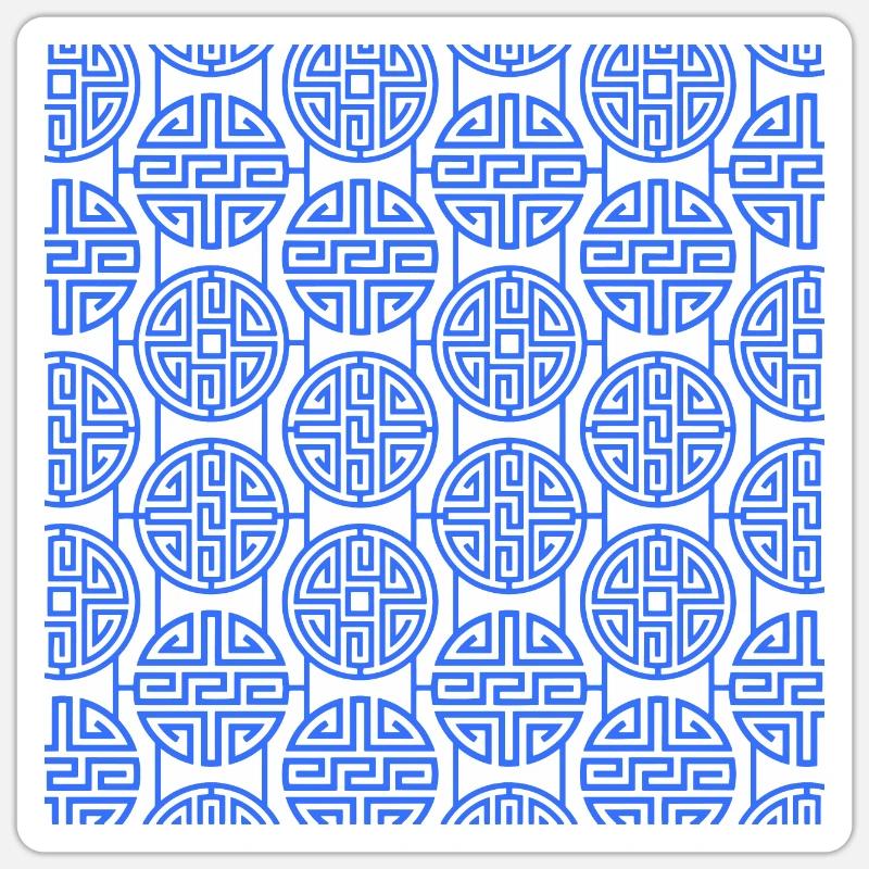 Chinese pattern - Sticker size S (10 x 10 cm) - white matte
