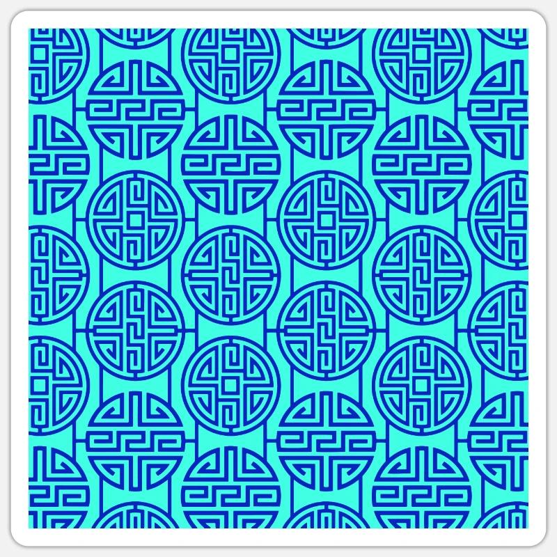 Chinesisches Muster - Sticker Größe S (10 x 10 cm) - Mattweiß