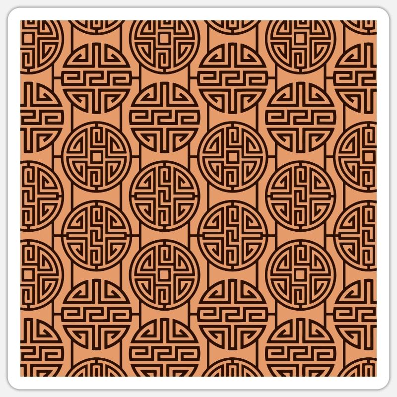 Chinese pattern - Sticker size S (10 x 10 cm) - white matte