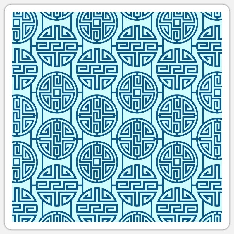 Modèle chinois - Sticker taille S (10 x 10 cm) - blanc mat