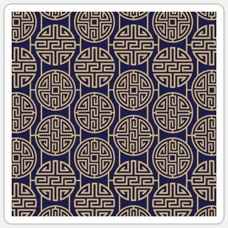 Chinese pattern - Sticker size S (10 x 10 cm) - white matte