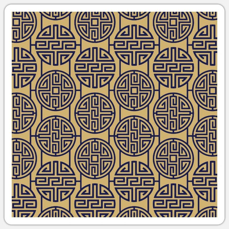 Modèle chinois - Sticker taille S (10 x 10 cm) - blanc mat