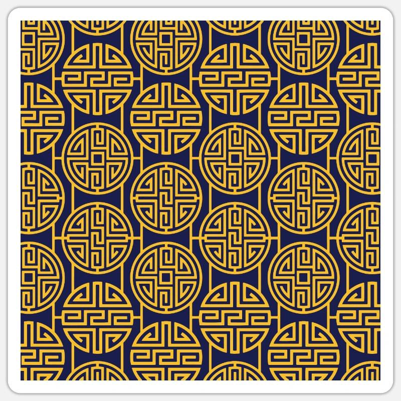 Chinese pattern - Sticker size S (10 x 10 cm) - white matte