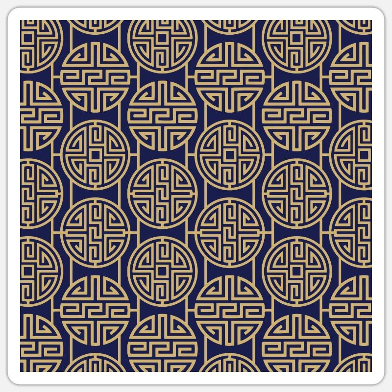 Modèle chinois - Sticker taille S (10 x 10 cm) - blanc mat