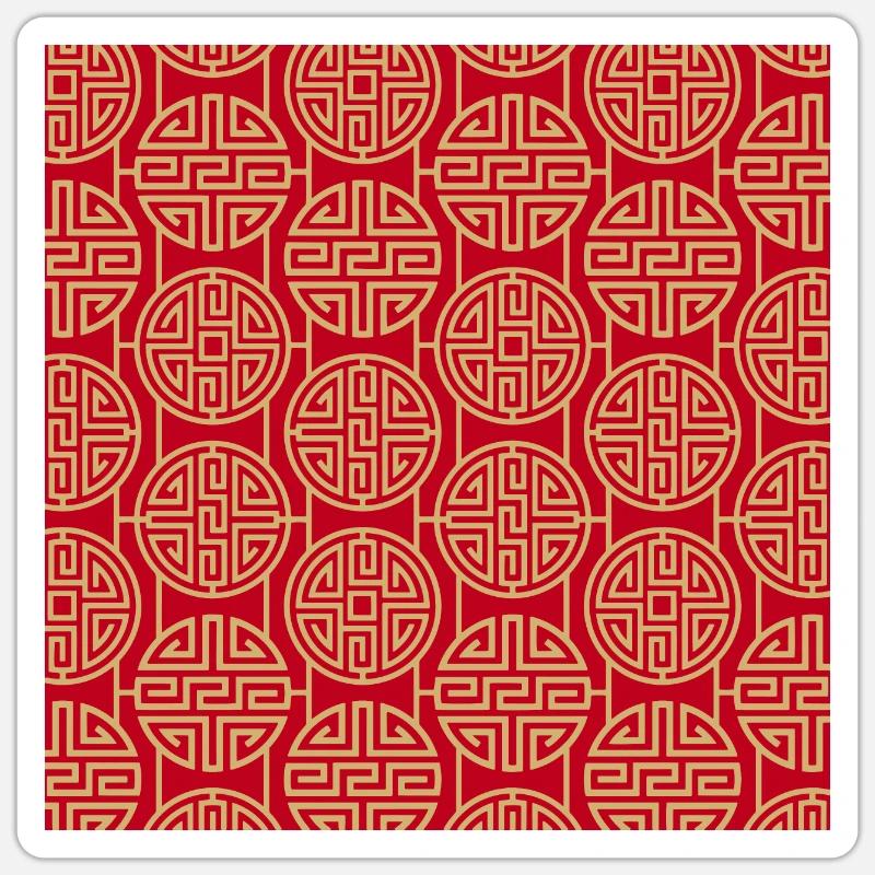 Chinese pattern Sticker size S (10 x 10 cm)