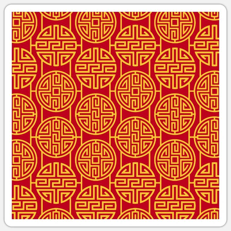 Chinese pattern - Sticker size S (10 x 10 cm) - white matte