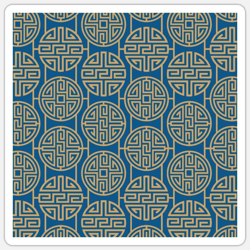 Modèle chinois - Sticker taille S (10 x 10 cm) - blanc mat