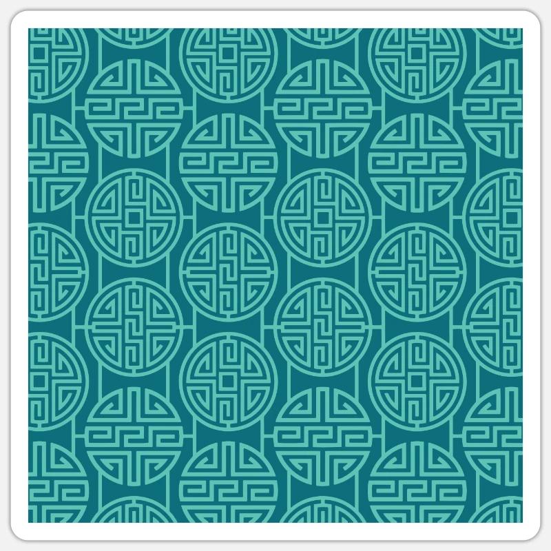 Chinesisches Muster - Sticker Größe S (10 x 10 cm) - Mattweiß