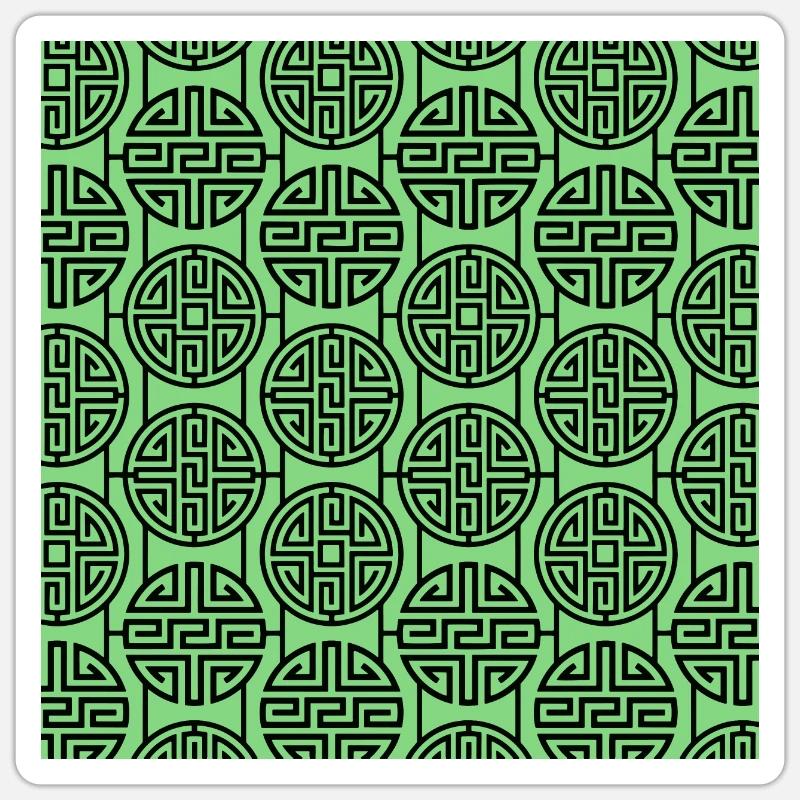 Chinese pattern - Sticker size S (10 x 10 cm) - white matte