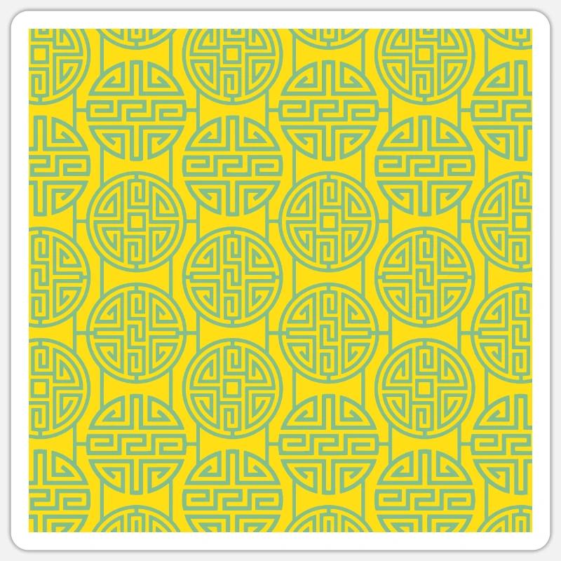 Modèle chinois - Sticker taille S (10 x 10 cm) - blanc mat