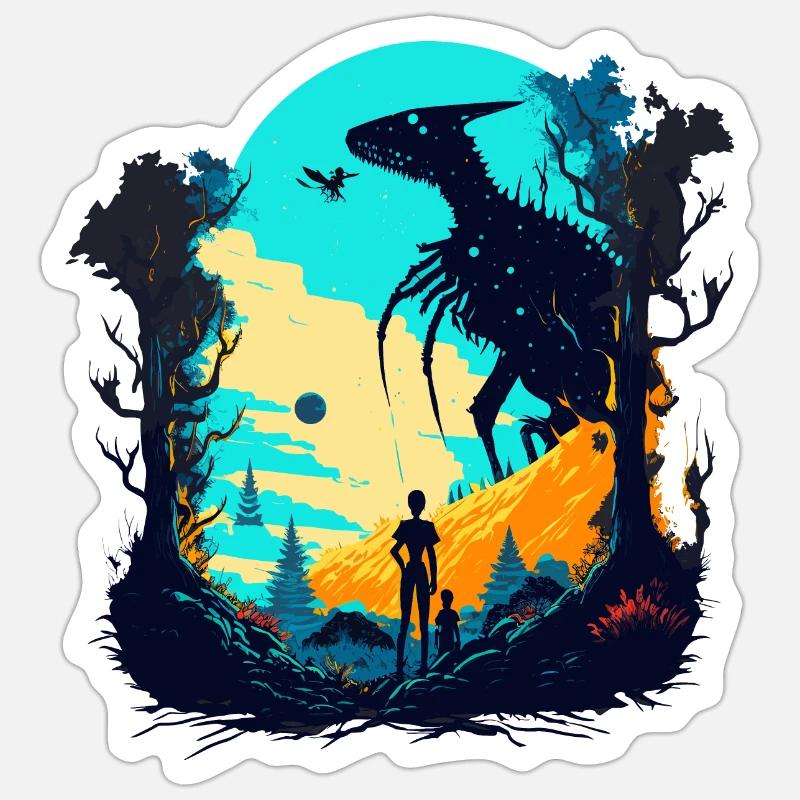 Créature extraterrestre Sticker taille S (10 x 10 cm)