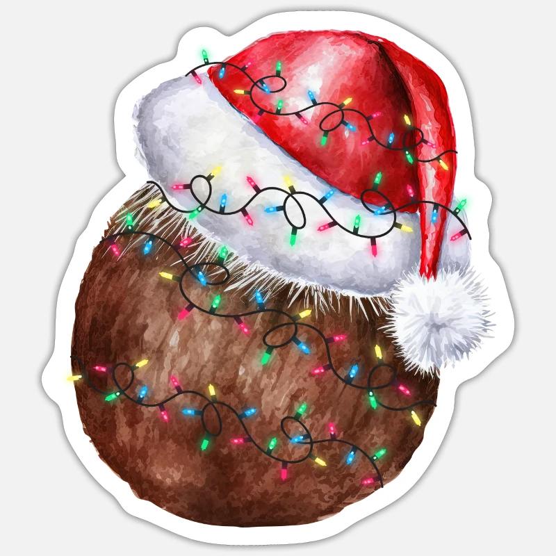 Noix de Noël Noix de - Sticker taille S (10 x 10 cm) - blanc mat