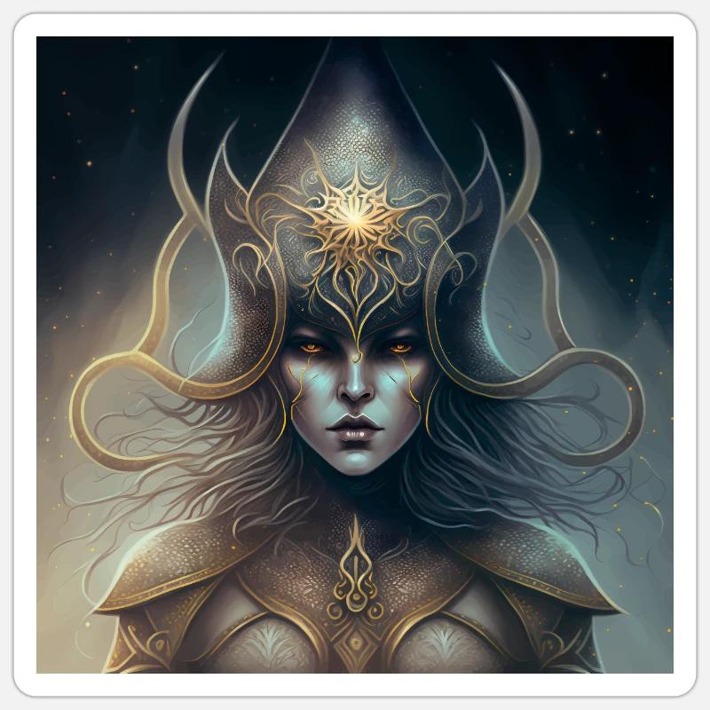 Mashup Witch Version 1 Female Knight Version 1 Sticker size S (10 x 10 cm)