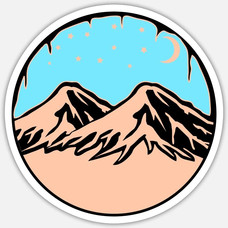Sternenhimmel Berge Sticker Größe S (10 x 10 cm)
