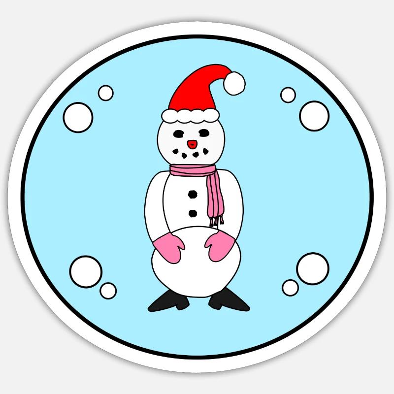 Temps de neige - Sticker taille S (10 x 10 cm) - blanc mat