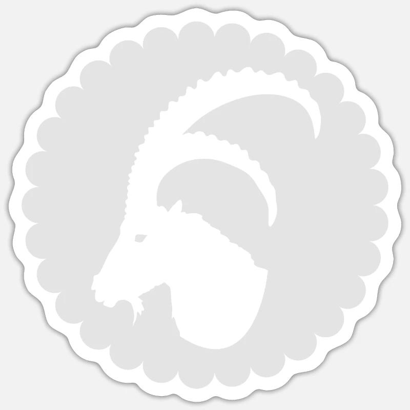 Sternzeichen Steinbock - Sticker Größe S (10 x 10 cm) - Mattweiß