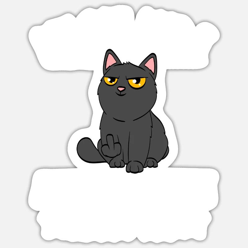 Mon chat et moi parlons de merde à propos de vous Sticker taille S (10 x 10 cm)